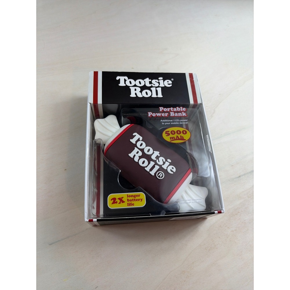 Tootsie Roll Portable Power Bank 5000mAh Novelty Candy Shaped ChargerUSB-C USB A